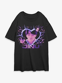 Kpop Demon Hunters Jinu Hearts Womens Oversized T-Shirt