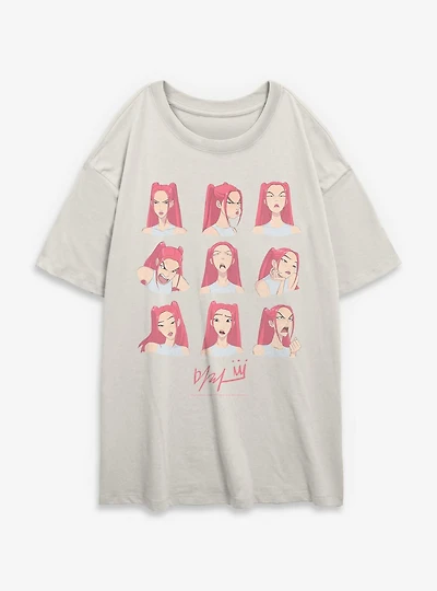 KPop Demon Hunters HUNTR/X Mira Expression Womens Oversized T-Shirt