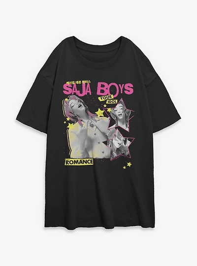 KPop Demon Hunters Saja Boys Romance Your Idol Womens Oversized T-Shirt