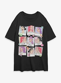 KPop Demon Hunters Huntrix Polaroid Photos Womens Oversized T-Shirt