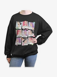 KPop Demon Hunters Huntrix Polaroid Photos Womens Oversized Sweatshirt