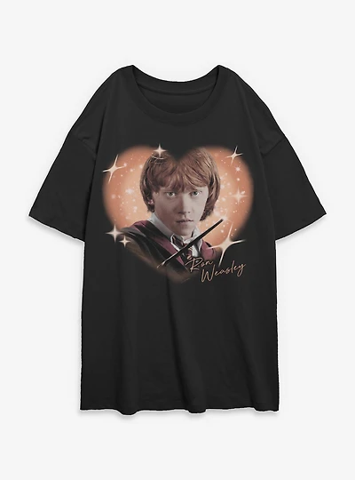 Harry Potter Ron Weasley Heart  Womens Oversized T-Shirt