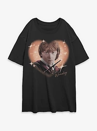 Harry Potter Ron Weasley Heart  Womens Oversized T-Shirt