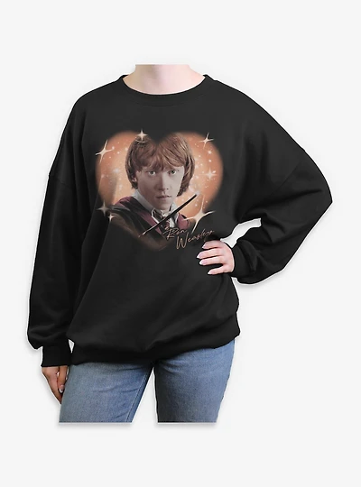 Harry Potter Ron Weasley Heart  Womens Oversized Sweatshirt
