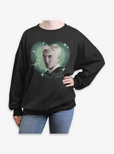 Harry Potter Draco Malfoy Heart  Womens Oversized Sweatshirt