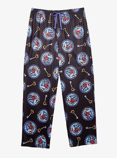 Disney Kingdom Hearts Stained Glass Window Allover Print Sleep Pants - BoxLunch Exclusive
