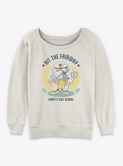 Disney Mickey Mouse Goofy's Golf School Womens Slouchy Sweatshirt