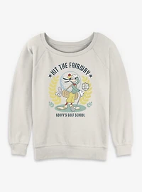 Disney Mickey Mouse Goofy's Golf School Womens Slouchy Sweatshirt