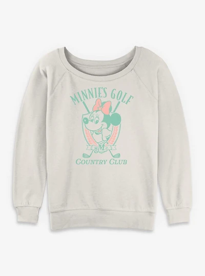 Disney Minnie Mouse Minnie's Golf Country Club Womens Slouchy Sweatshirt