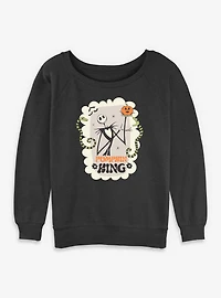 Disney The Nightmare Before Christmas Pumpkin King Frame Womens Slouchy Sweatshirt