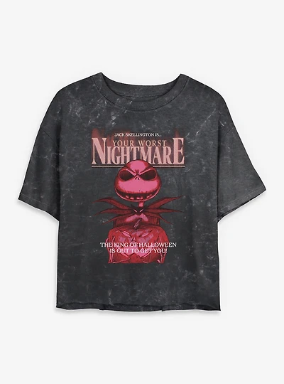 Disney The Nightmare Before Christmas Your Worst Mineral Wash Womens Crop T-Shirt