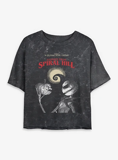 Disney The Nightmare Before Christmas Stories From Spiral Hill Mineral Wash Womens Crop T-Shirt