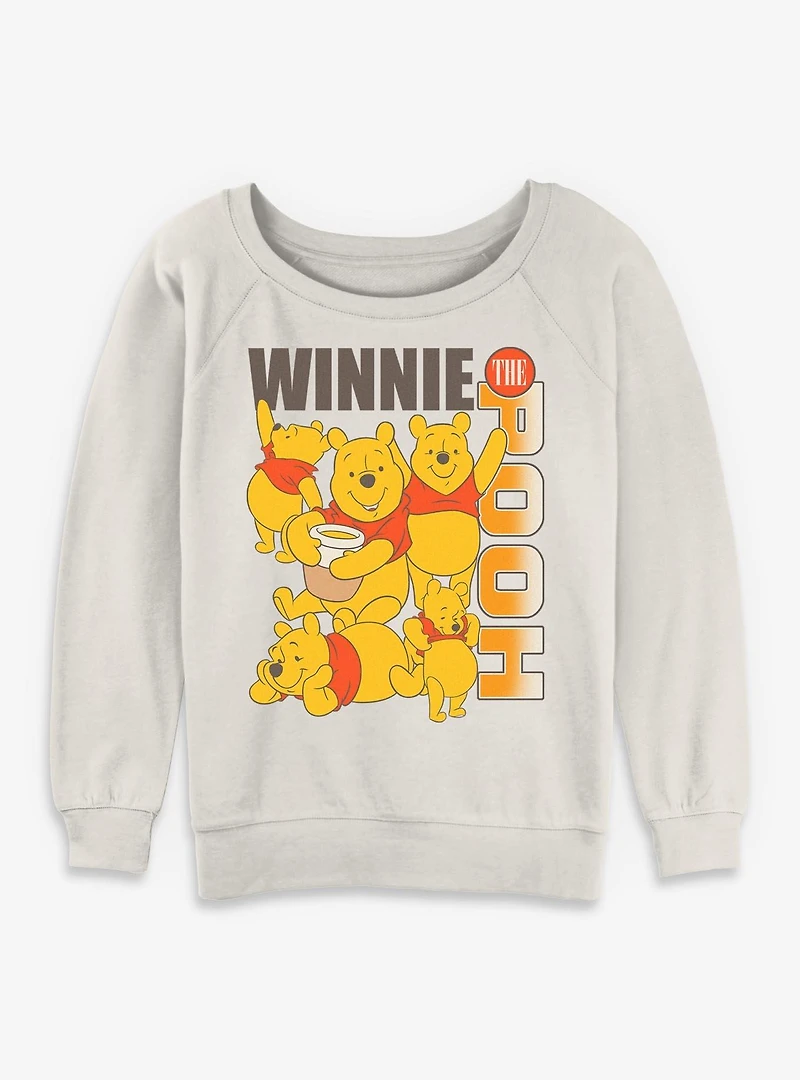 Disney Winnie The Pooh Poses Womens Slouchy Sweatshirt