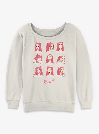 KPop Demon Hunters Huntrix Mira Expression Womens Slouchy Sweatshirt