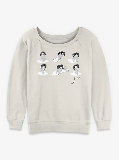 KPop Demon Hunters Saja Boys Jinu Expression Womens Slouchy Sweatshirt