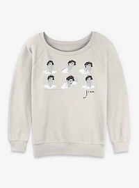 KPop Demon Hunters Saja Boys Jinu Expression Womens Slouchy Sweatshirt
