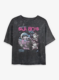 KPop Demon Hunters Saja Boys Baby Your Idol Mineral Wash Womens Crop T-Shirt