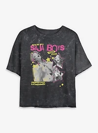 KPop Demon Hunters Saja Boys Romance Your Idol Mineral Wash Womens Crop T-Shirt