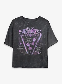 KPop Demon Hunters Huntrix Weapons Mineral Wash Womens Crop T-Shirt