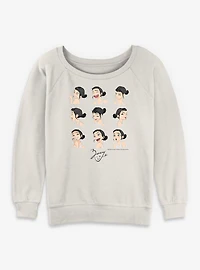 KPop Demon Hunters Huntrix Zoey Expressions Womens Slouchy Sweatshirt