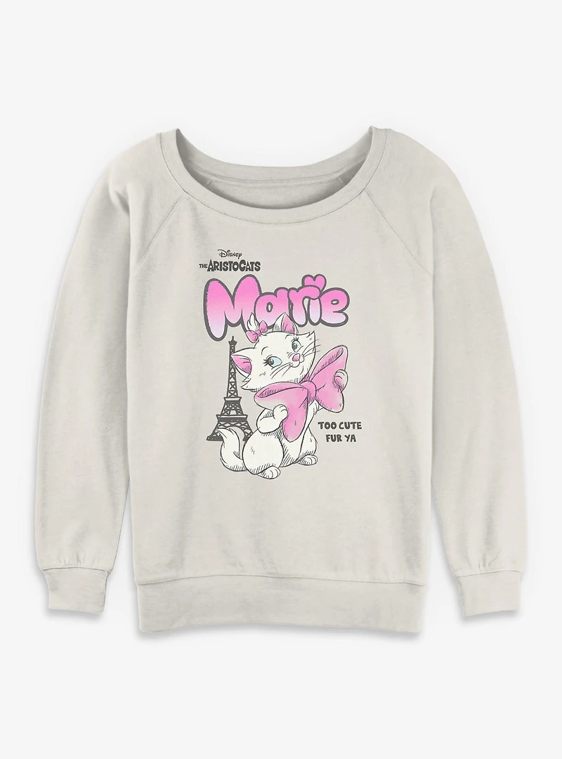 Disney The Aristocats Too Cute Fur Ya Womens Slouchy Sweatshirt