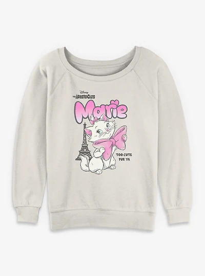 Disney The Aristocats Too Cute Fur Ya Womens Slouchy Sweatshirt