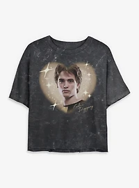 Harry Potter Cedric Diggory Heart  Mineral Wash Womens Crop T-Shirt