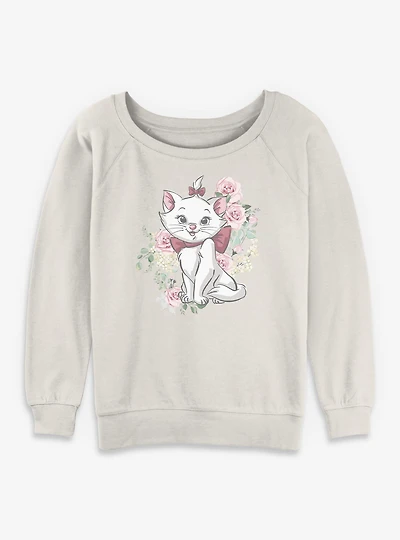 Disney The Aristocats Floral Marie Womens Slouchy Sweatshirt