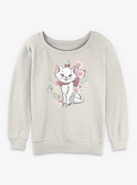 Disney The Aristocats Floral Marie Womens Slouchy Sweatshirt