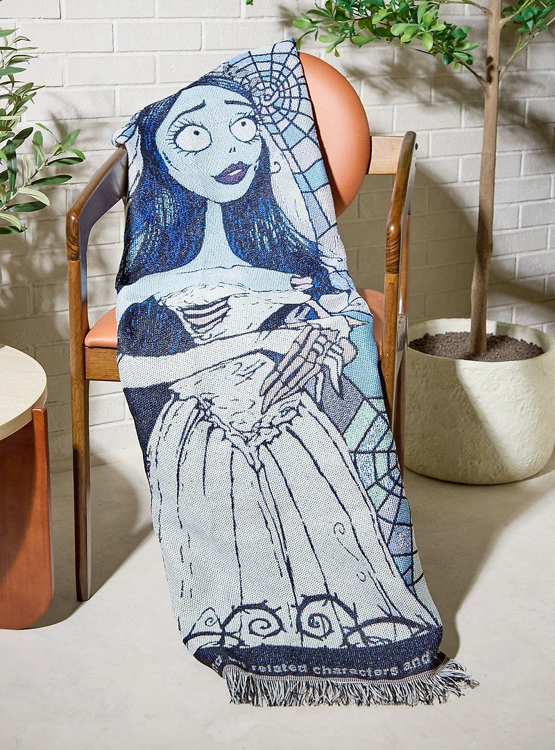 Corpse Bride Emily Stained Glass Portrait Tapestry Throw - BoxLunch Exclusive