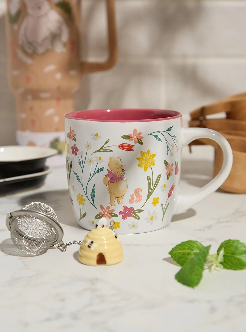 Disney Winnie the Pooh Floral Mug & Tea Infuser Set