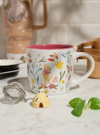 Disney Winnie the Pooh Floral Mug & Tea Infuser Set