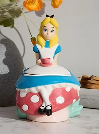 Disney Alice in Wonderland Alice on Mushroom Figural Cookie Jar