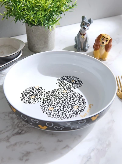 Disney Mickey Mouse Heart Silhouettes Dinner Bowl