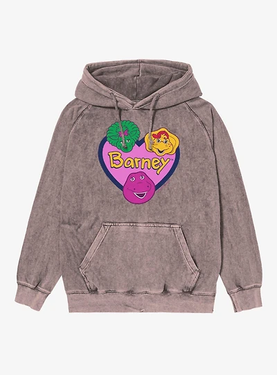 Barney Heart Trio Baby Bop And BJ Mineral Wash Hoodie