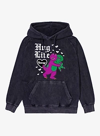 Barney Hug Life And Hearts Mineral Wash Hoodie