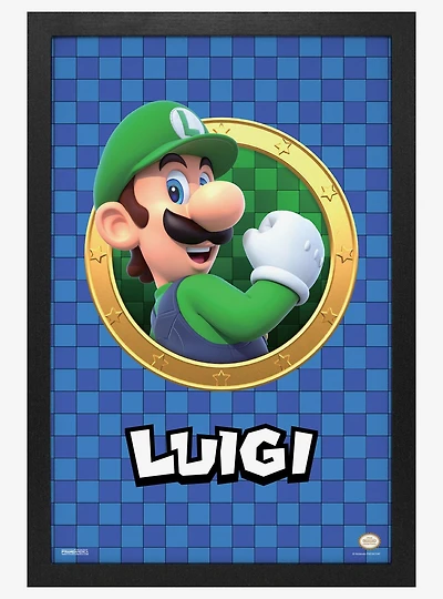 Super Mario 3D Port Luigi 11x17" Framed Poster