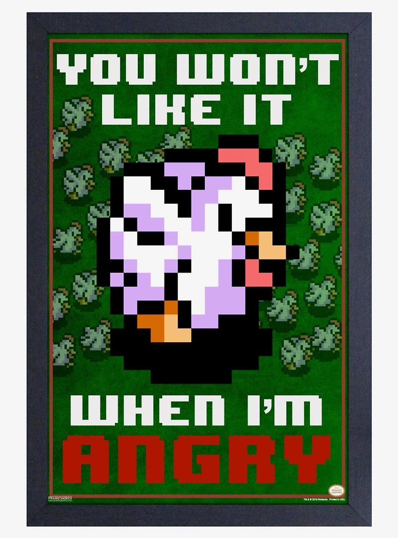 The Legend of Zelda Cucco Angry 11x17" Framed Poster