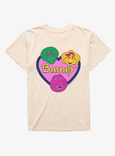 Barney Heart Trio Baby Bop And BJ Mineral Wash T-Shirt
