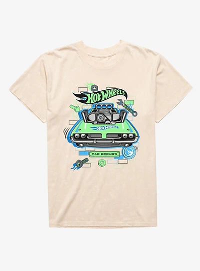 Hot Wheels Car Repairs Mineral Wash T-Shirt