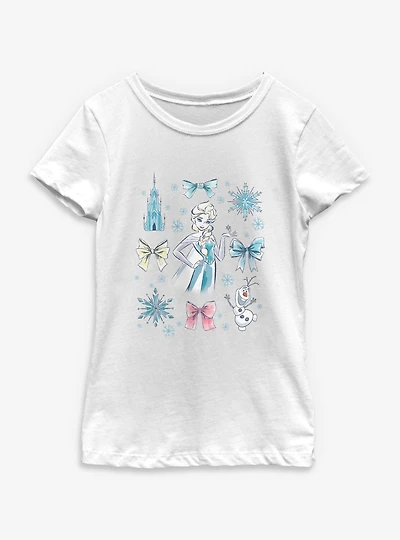 Disney Frozen Elsa Bow Youth Girls T-Shirt