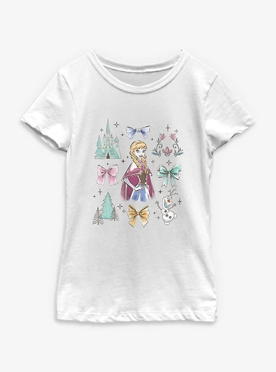 Disney Frozen Anna Bow Youth Girls T-Shirt
