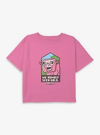 Minecraft Floof We Humbly Seek Gold Character Youth Girls Boxy Crop T-Shirt