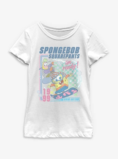 Spongebob Squarepants Snow I'm Ready Youth Girls T-Shirt