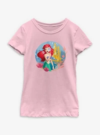 Disney The Little Mermaid Ariel Castle And Bubbles Youth Girls T-Shirt