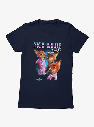 Disney Zootopia 2 Nick Wilde Collage Womens T-Shirt Hot Topic Exclusive