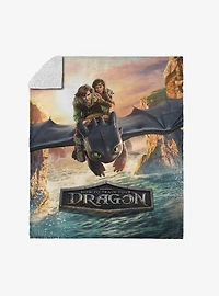 How to Train Your Dragon: Live Action Flight Above the Sea Silk Touch Sherpa Throw Blanket