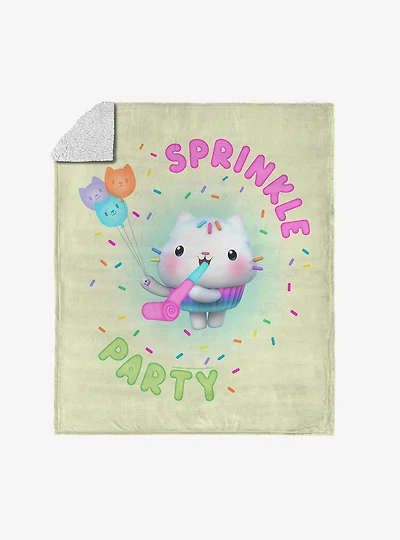 Gabby's Dollhouse Sprinkle Party Silk Touch Sherpa Throw Blanket