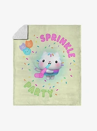 Gabby's Dollhouse Sprinkle Party Silk Touch Sherpa Throw Blanket