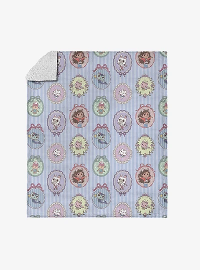 Gabby's Dollhouse Portrait Wall Silk Touch Sherpa Throw Blanket